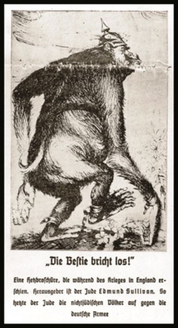 Der Stuermer, depicting the Jew as the instigator of war